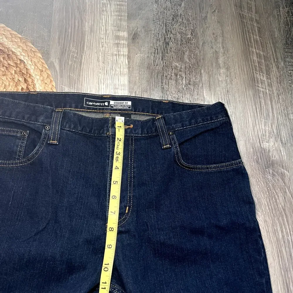 CARHARTT Straight Fit Mens Blue Dark Wash Jeans